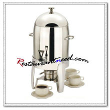 C101 10.5L Stainless Steel Coffer Urn With Burner / Milk Dispenser Machine